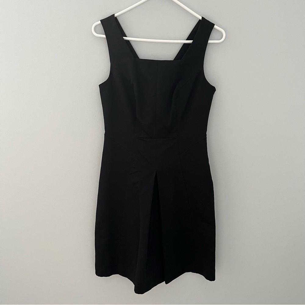 The Limited Dress Womens 2 Black Square Neck A-Line Lined Pleated Pockets V Back